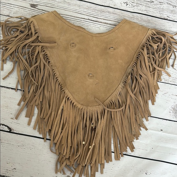 HB LEATHER Poncho with Beaded Accents - Picture 6 of 8